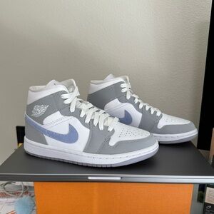 Women’s Air Jordan 1 Mid Wolf Grey. Brand new